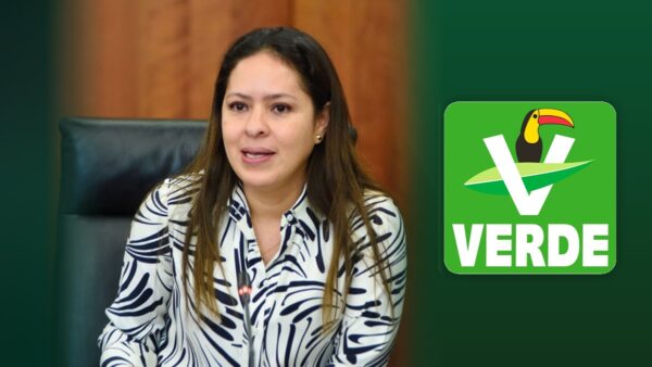 Karen Castrejón, dirigente nacional del PVEM, plantea posible salida de Ricardo Gallardo de la gubernatura para competir en 2027.